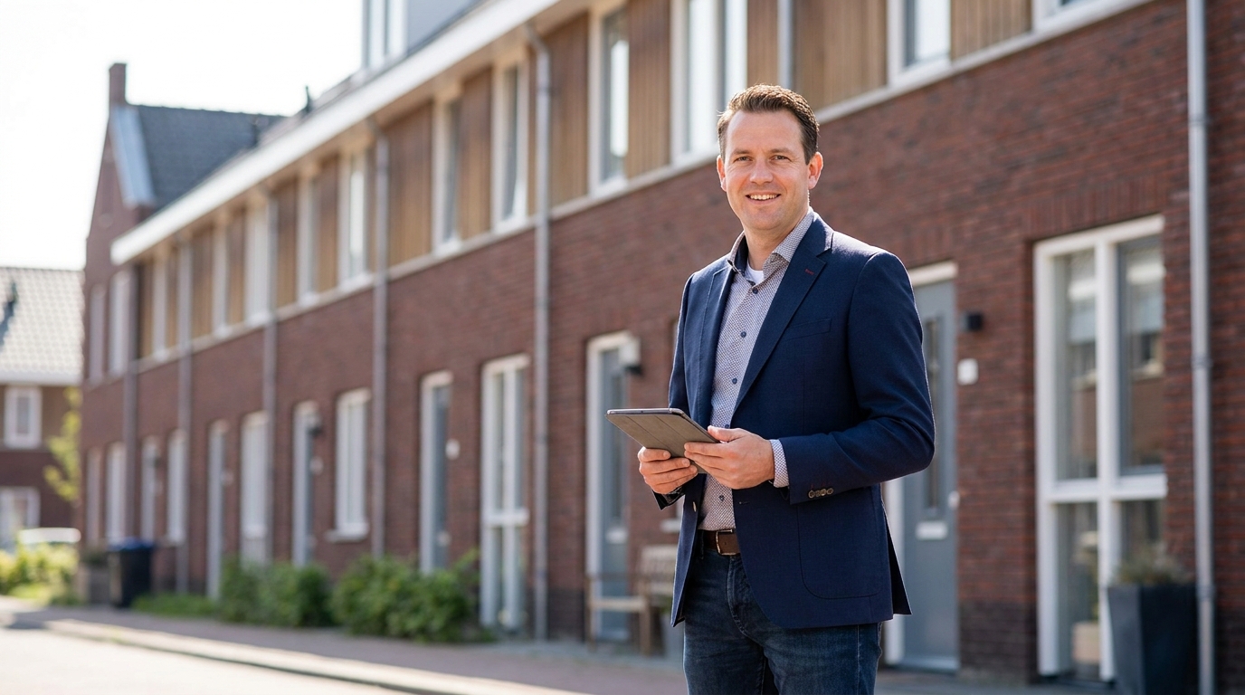 Energieadviseur controleert het energielabel van een woning